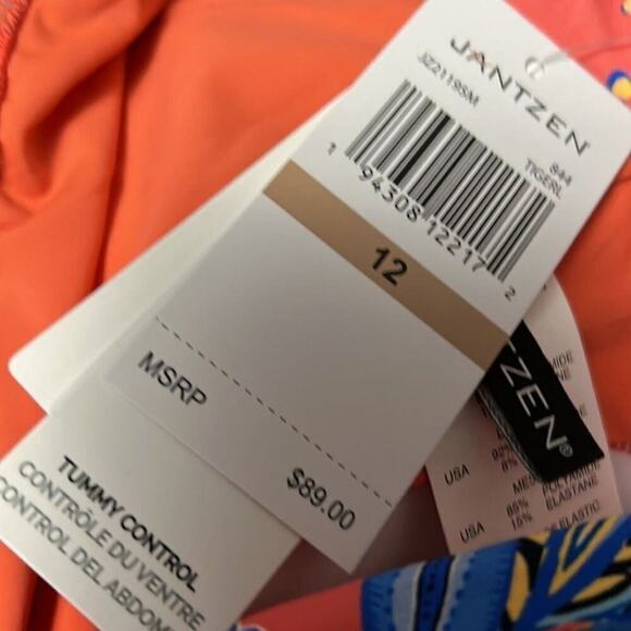 NWT JANTZEN FLORAL‎ SWIMSUIT ONEPIECE SIZE 12 - Picture 5 of 8